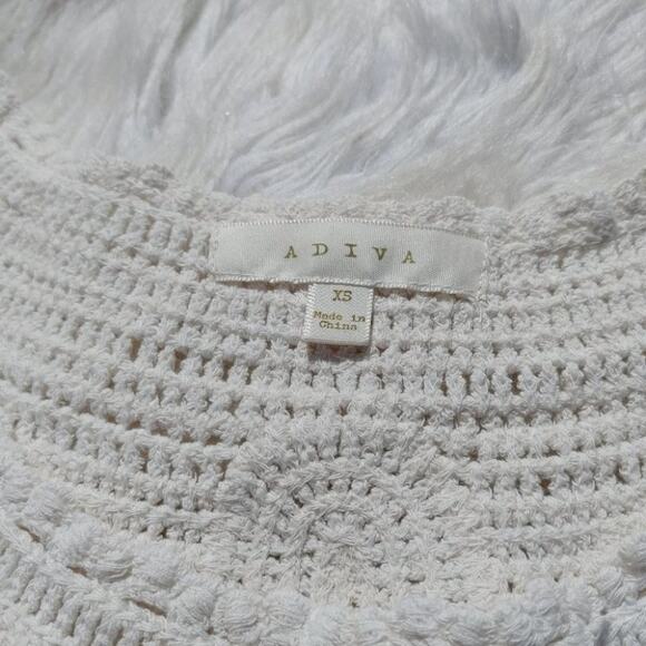 Adiva Size Extra Small XS Light Cream White Crochet Boho Retro Festival Texture - Picture 7 of 10
